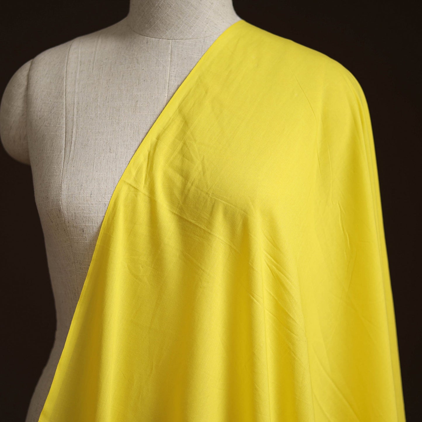 Yellow - prewashed dyed cotton plain fabric 44 - handcrafted