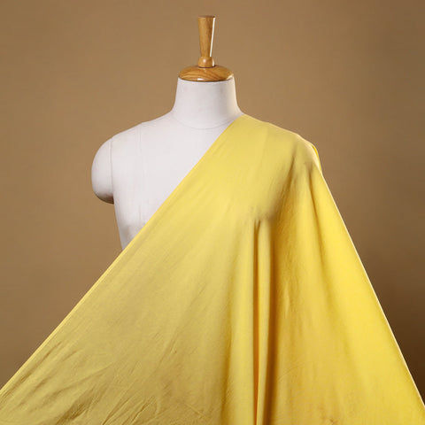 Yellow - prewashed mul cotton plain fabric 07 - handcrafted