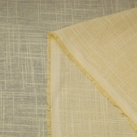 Beige Prewashed Slub Cotton Plain Fabric