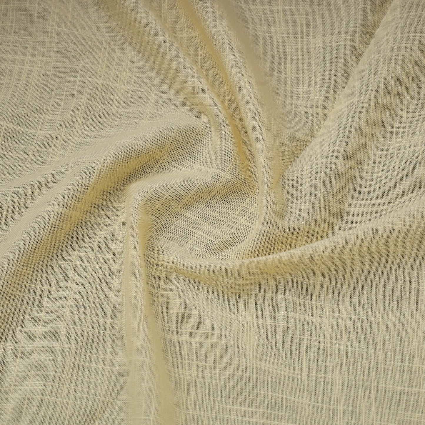 Beige Prewashed Slub Cotton Plain Fabric