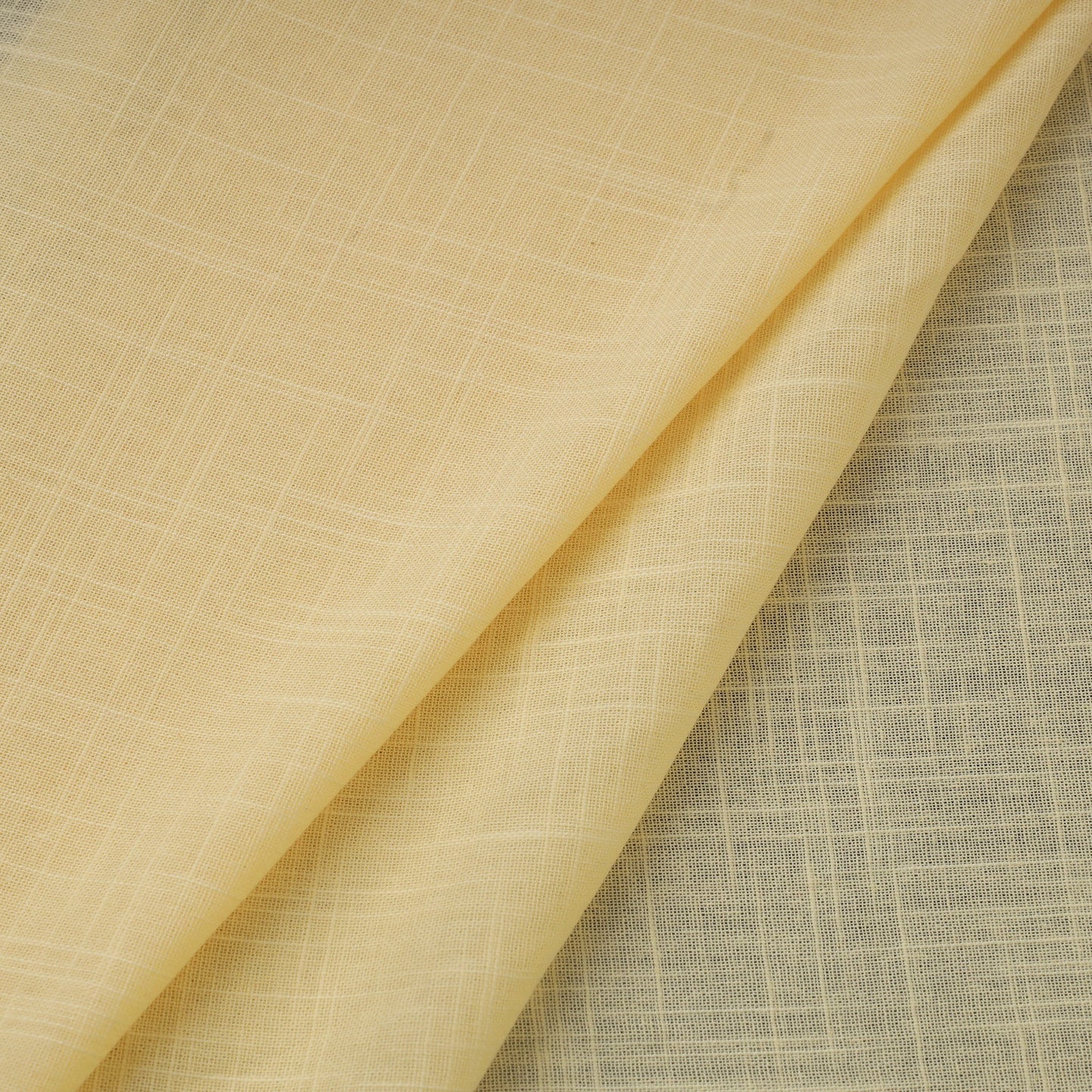 Beige Prewashed Slub Cotton Plain Fabric