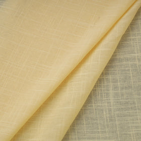 Beige Prewashed Slub Cotton Plain Fabric