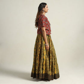  Ajrakh Block Printed 24 Kali Patchwork Cotton Long Skirt 15 