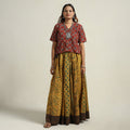  Ajrakh Block Printed 24 Kali Patchwork Cotton Long Skirt 21 