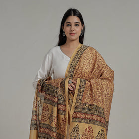 Buy Block Printed Chanderi Silk Bagh Dupatta