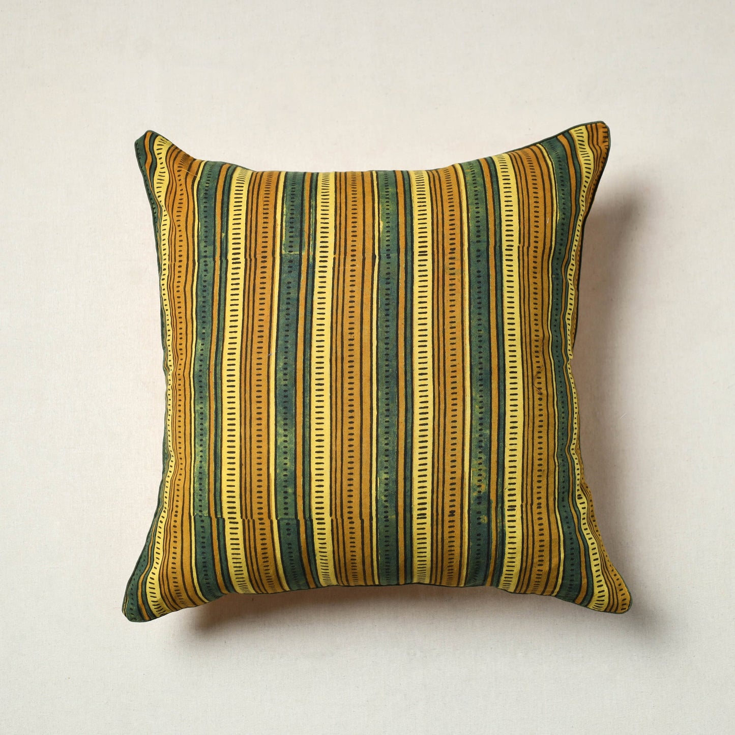Authentic Yellow Ajrakh Cushion Cover 