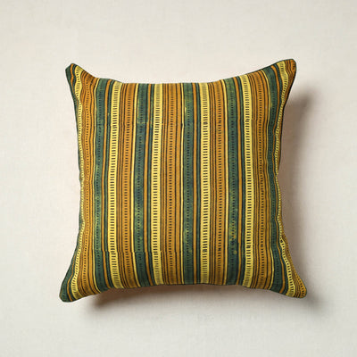 Authentic Yellow Ajrakh Cushion Cover 