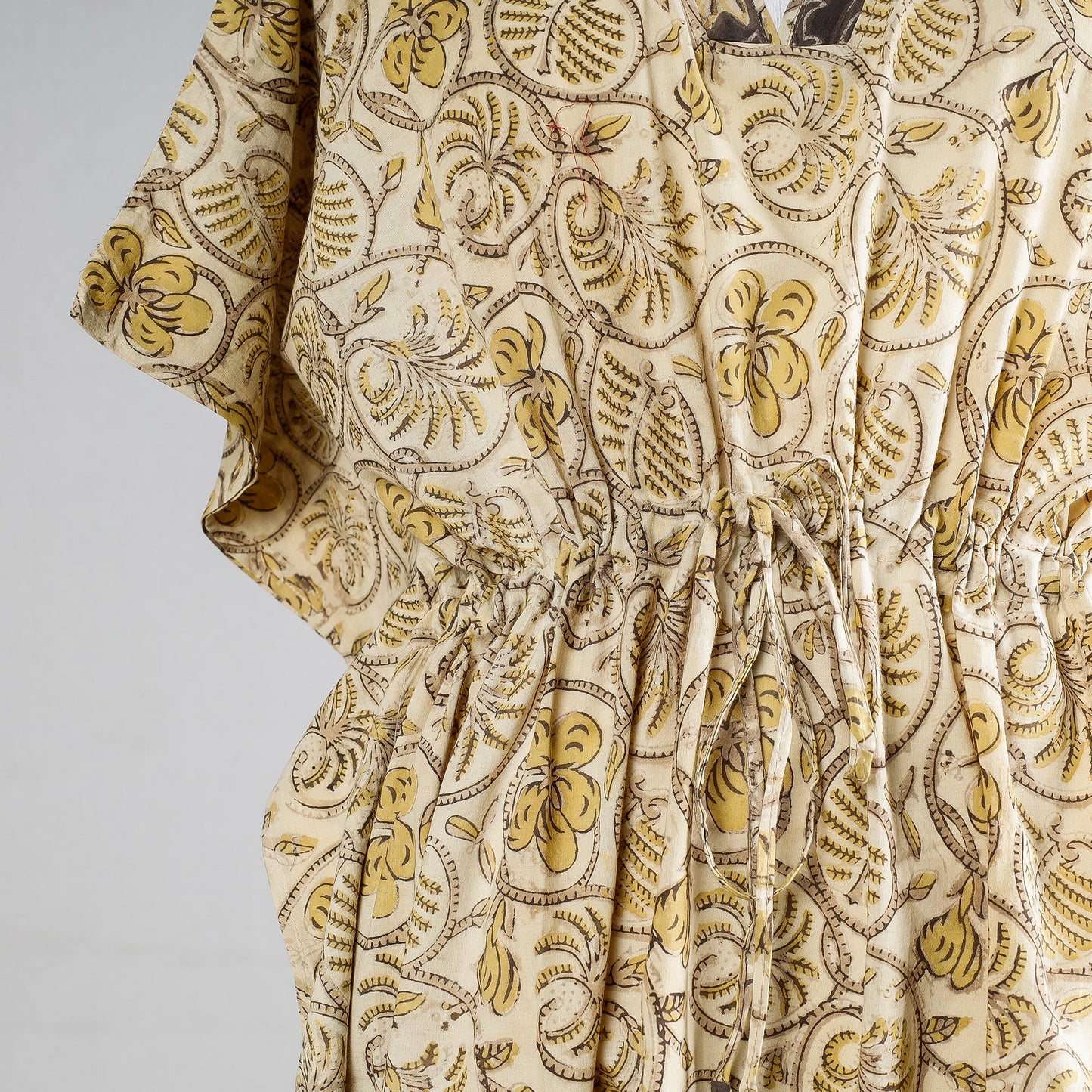  Ajrakh Block Printed Cotton Kaftan with Tie-Up Waist 