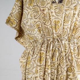  Ajrakh Block Printed Cotton Kaftan with Tie-Up Waist 