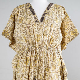  Ajrakh Block Printed Cotton Kaftan with Tie-Up Waist 