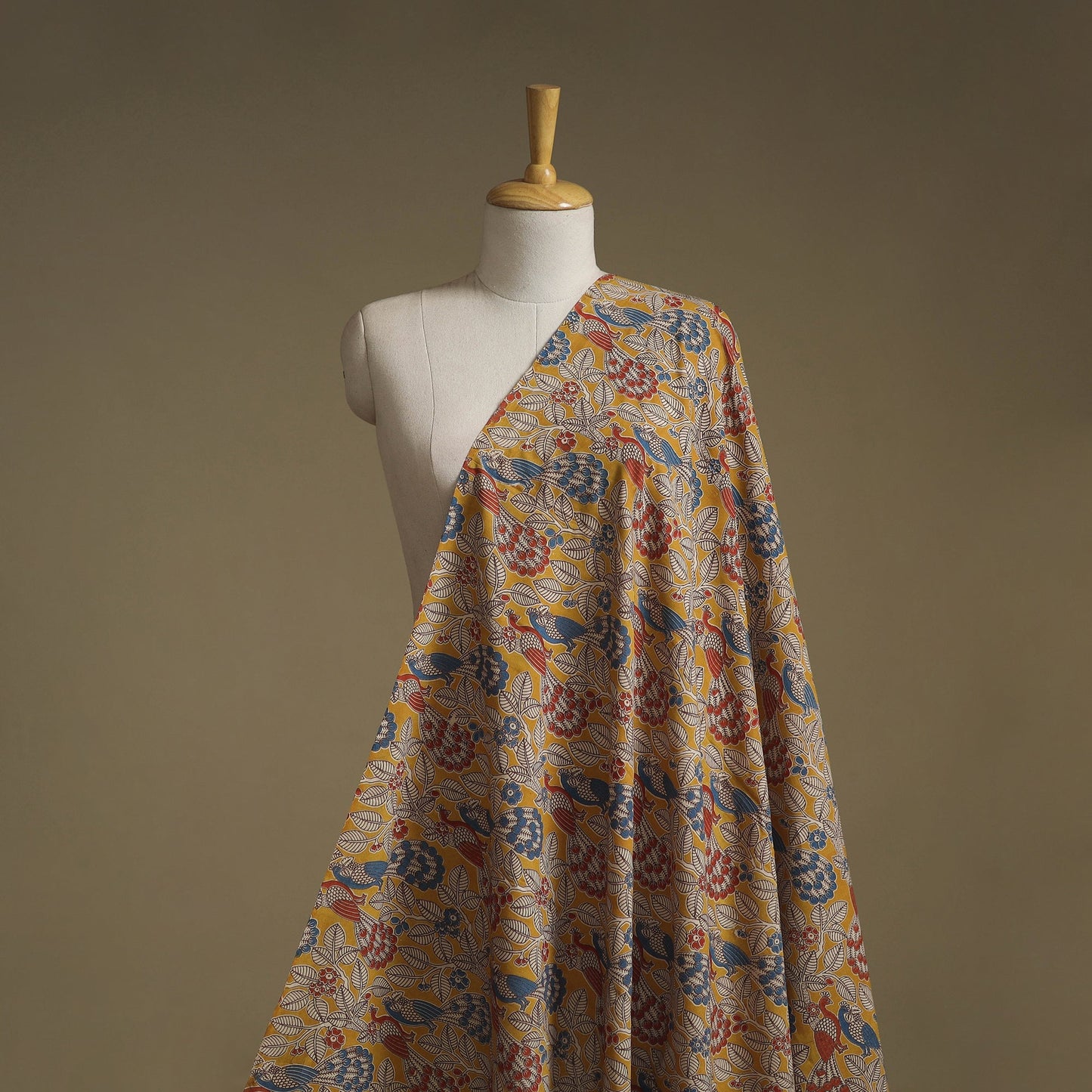 Printed cotton kalamkari fabric 12 - handcrafted