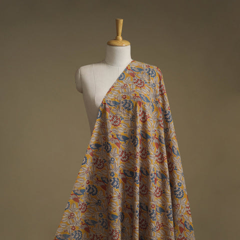 Printed cotton kalamkari fabric 12 - handcrafted