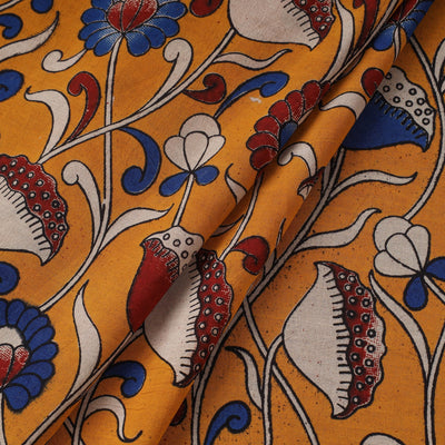 Printed cotton kalamkari fabric 25 - handcrafted