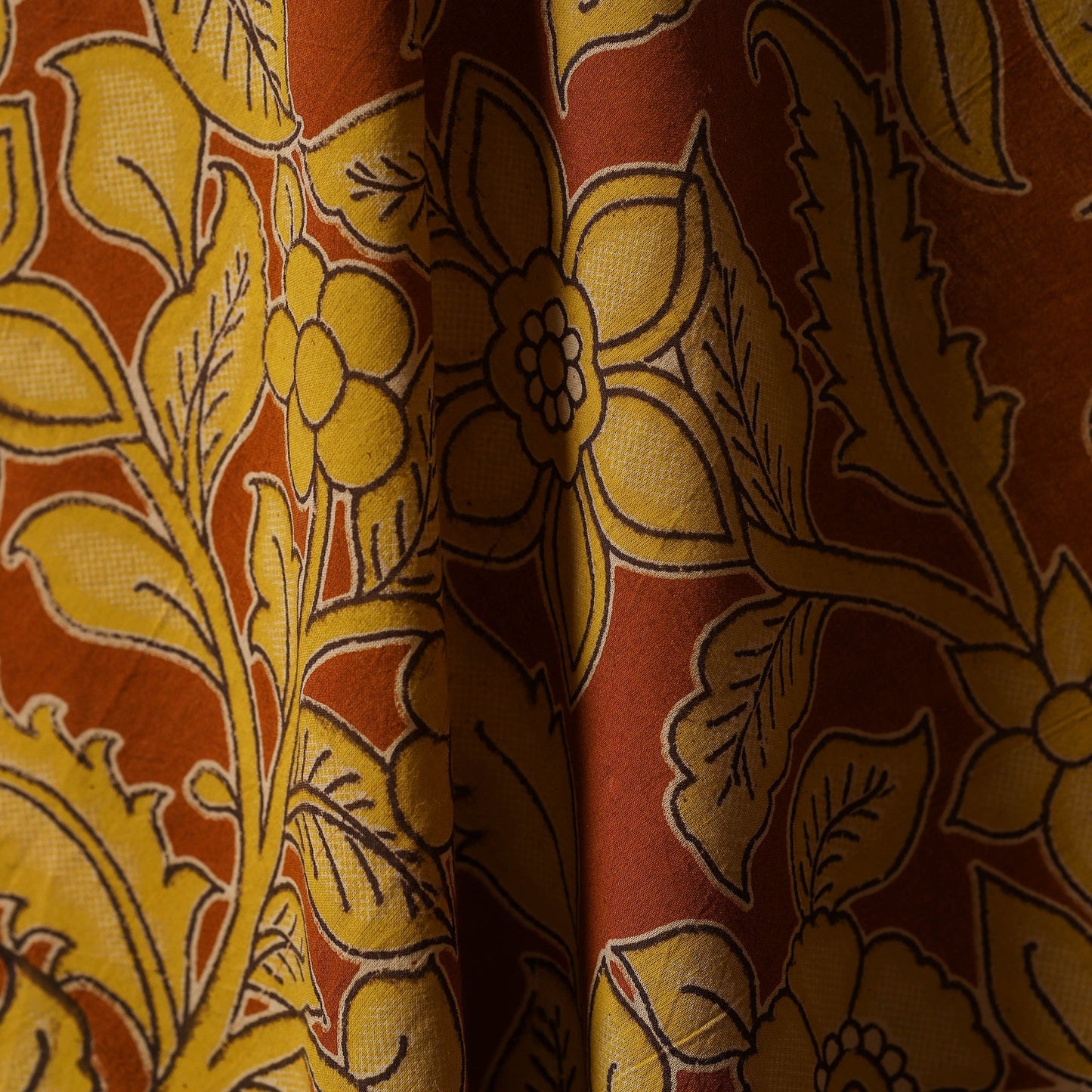 Printed cotton kalamkari fabric 34 - handcrafted