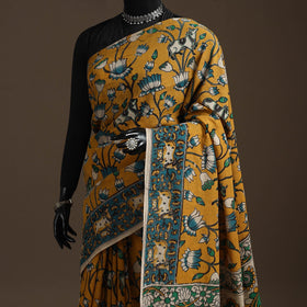 Printed cotton kalamkari saree 07 - handcrafted