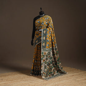 Printed cotton kalamkari saree 07 - handcrafted