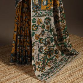 Printed cotton kalamkari saree 07 - handcrafted