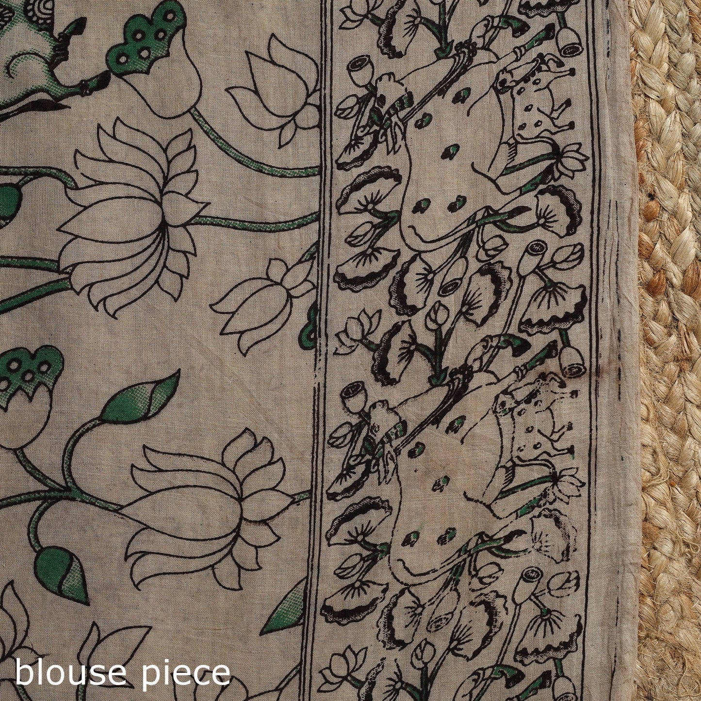 Printed cotton kalamkari saree 07 - handcrafted