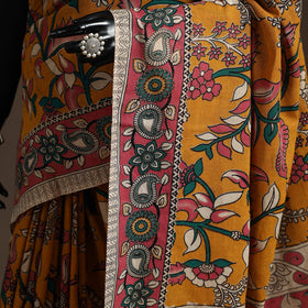 Printed cotton kalamkari saree 15 - handcrafted