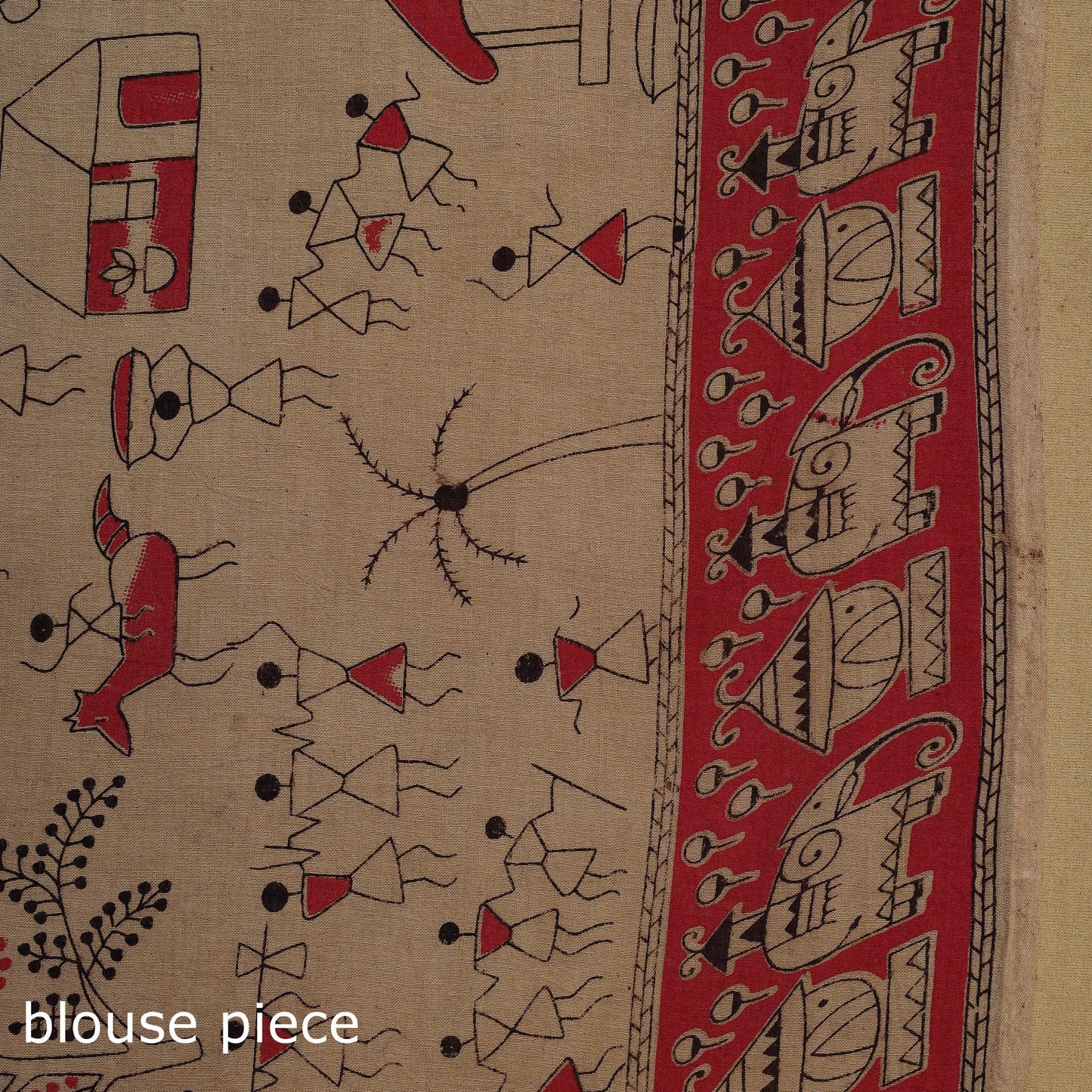 Printed cotton kalamkari saree 25 - handcrafted