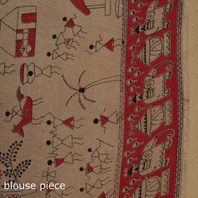 Printed cotton kalamkari saree 25 - handcrafted