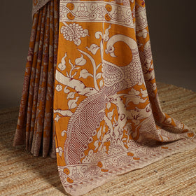 Printed cotton kalamkari saree 34 - handcrafted