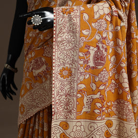 Printed cotton kalamkari saree 34 - handcrafted