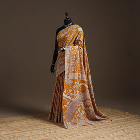 Printed cotton kalamkari saree 34 - handcrafted