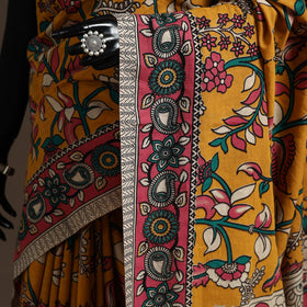 Printed cotton kalamkari saree 38 - handcrafted