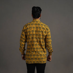 Yellow - printed cotton men full sleeve shirt 18