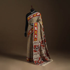 Yellow - printed cotton nellore kalamkari saree 60