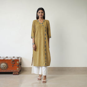 Yellow - Block Printed Cotton Straight Ajrakh Kurta 39