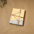 Printed fabric cover handmade paper notebook with thread