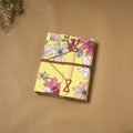 Printed fabric cover handmade paper notebook with thread