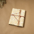 Printed fabric cover handmade paper notebook with thread