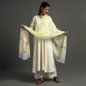  Block Printed Mul Cotton Sanganeri Dupatta