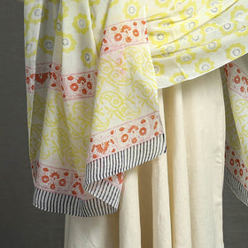  Block Printed Mul Cotton Sanganeri Dupatta