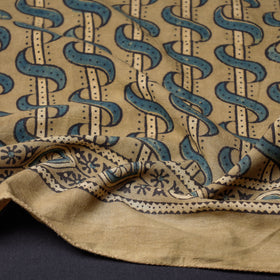 Yellow Ajrakh Block Printing Cotton Scarf from Kutch 
