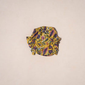 Yellow - pure cotton baby girls floral top & shorts (6-12