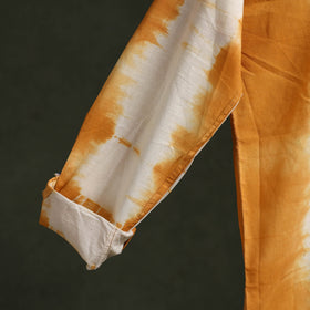 Yellow - pure cotton full sleeve tie-dye men shibori shirt
