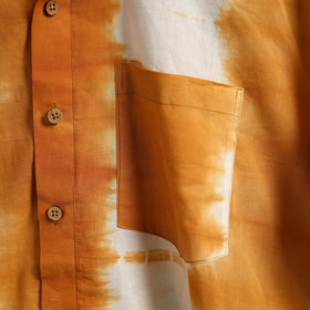 Yellow - pure cotton full sleeve tie-dye men shibori shirt