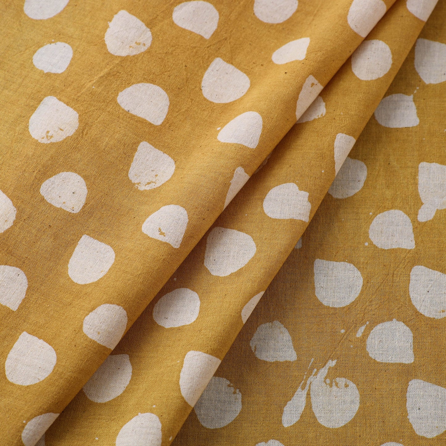Yellow - pure cotton kutch batik print fabric 02