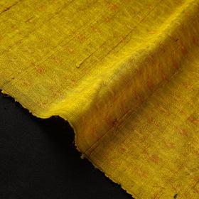 Yellow - pure handloom raw silk pochampally ikat fabric 09