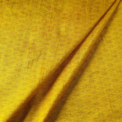 Yellow - pure handloom raw silk pochampally ikat fabric 09