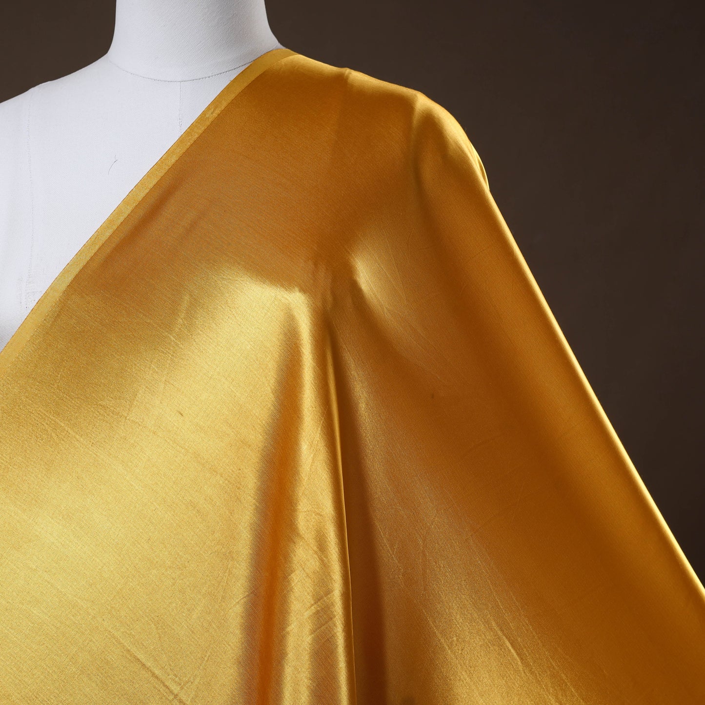 Yellow - pure mashru silk plain fabric (width - 46 in) 11