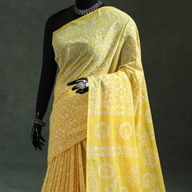 Pure mul cotton hand block batik print saree 62