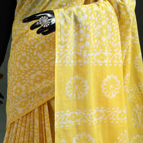 Pure mul cotton hand block batik print saree 62