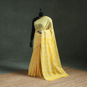Pure mul cotton hand block batik print saree 62