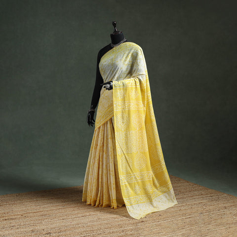 Pure mul cotton hand block batik print saree 92