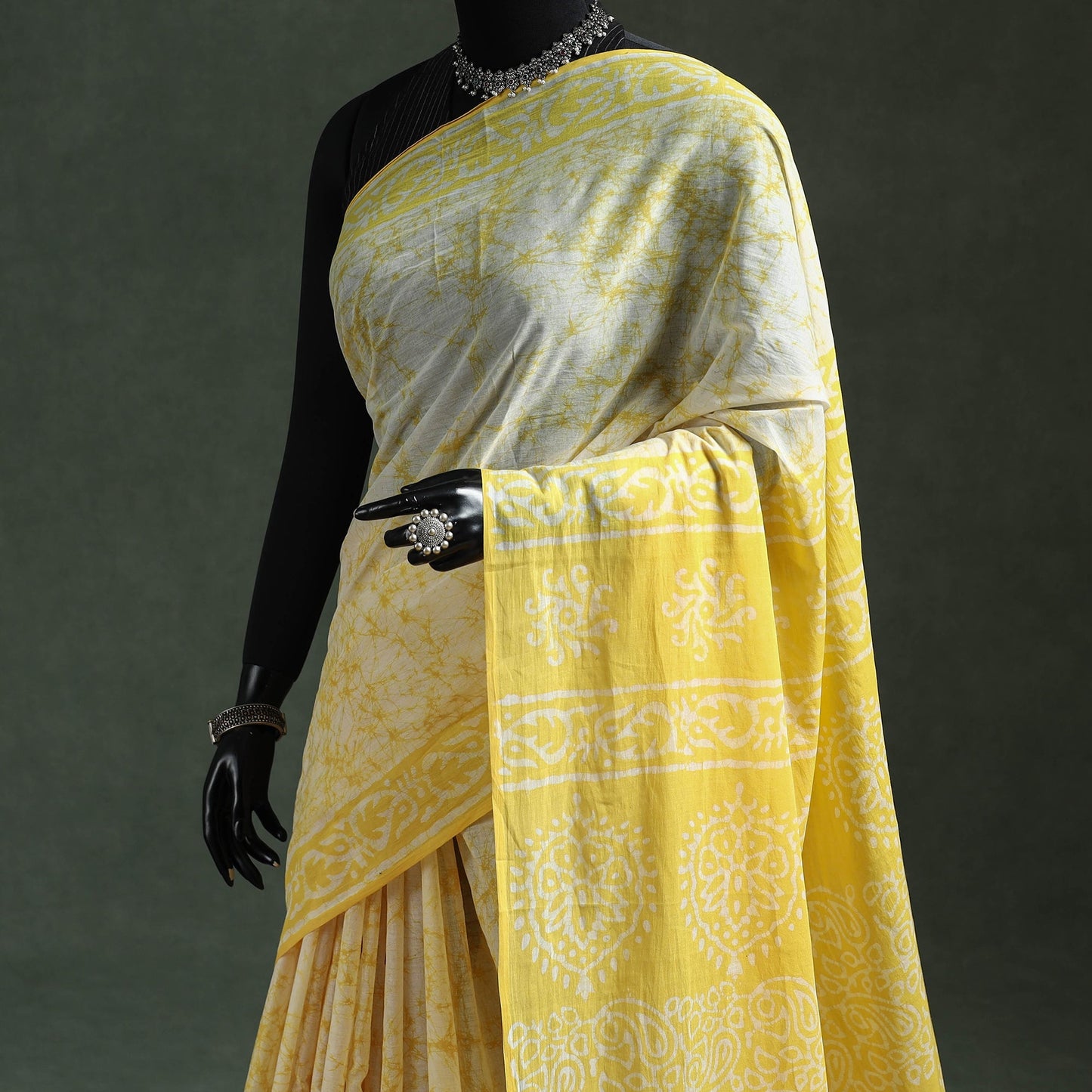 Pure mul cotton hand block batik print saree 92